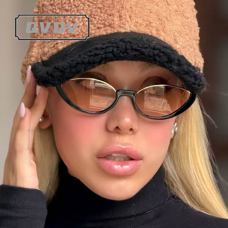 QVQV Elegant Oval Frame Cat Ey - Streetwear Brand Vintage 评论和价格