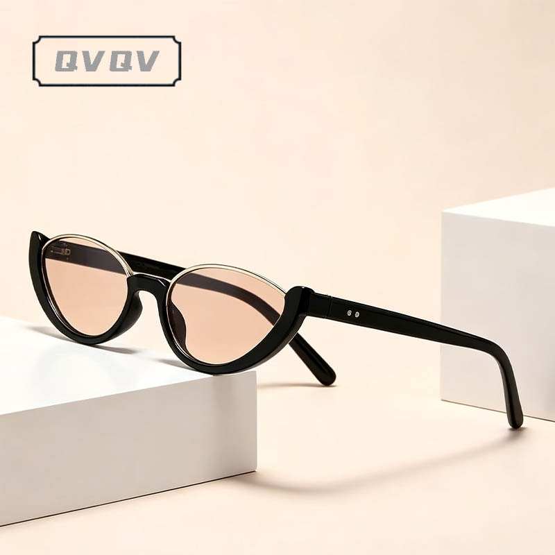 QVQV Elegant Oval Frame Cat Ey - Streetwear Brand Vintage 评论和价格