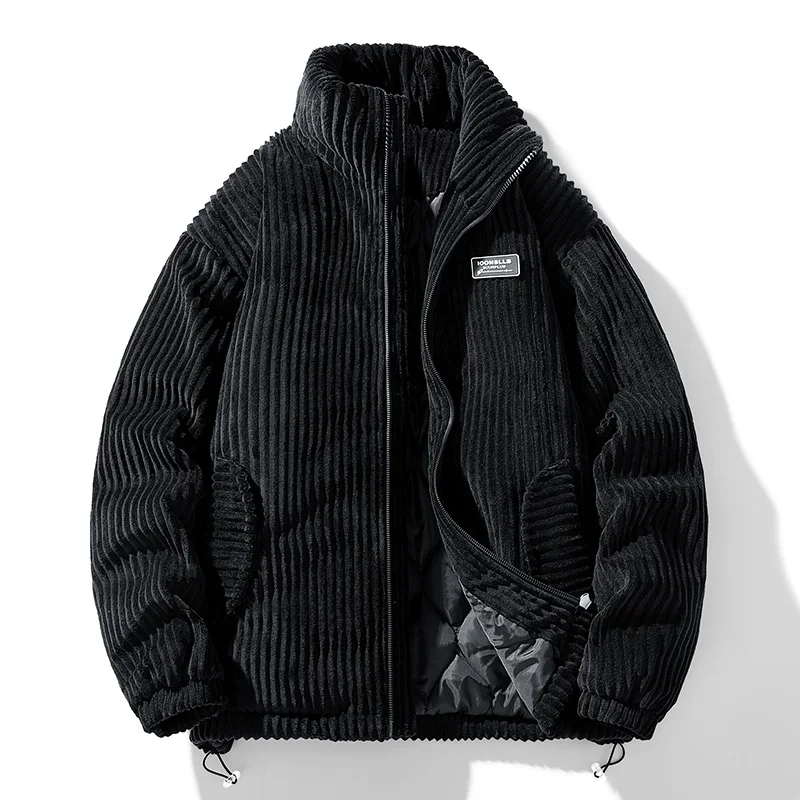Men Winter Corduroy Puffer Jac - Streetwear Brand Clothing 评论和价格