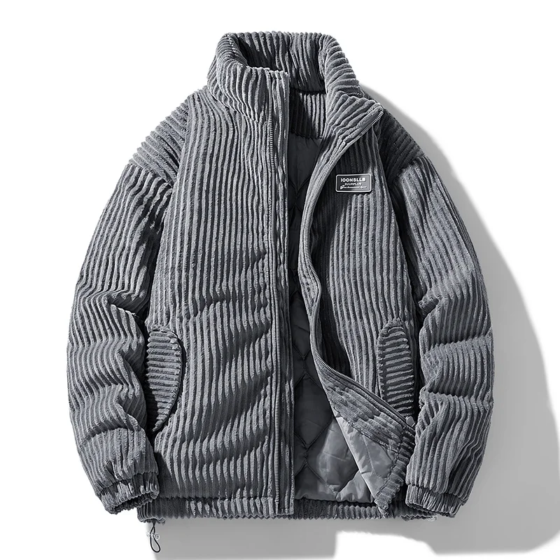Men Winter Corduroy Puffer Jac - Streetwear Brand Clothing 评论和价格